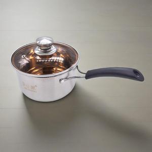 Cacerola Moguipai de acero inoxidable con una sola asa de 1.5L con tapa de vidrio para cocinar leche y fideos - Product Image 1