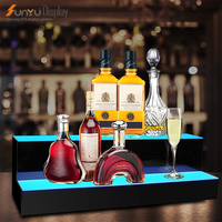 Présentoir LED lumineux pour boissons présentoir de haute qualité en plexiglas personnalisé à 2 niveaux présentoir de bar en acrylique pour boissons vente en gros