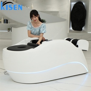 KISEN Lit de massage électrique automatique pour thérapie capillaire, bac de lavage des cheveux, table de massage pour salon, lit de spa pour la tête, lit de shampoing pour institut de beauté - Product Image 1
