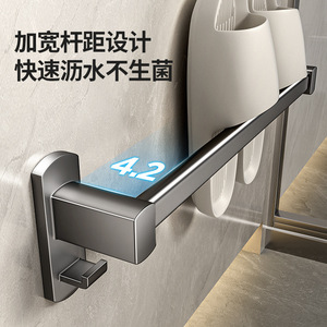 Estante para zapatillas de baño, organizador de almacenamiento duradero montado en la pared de 60x70cm para puerta de inodoro, detrás del escurridor - Product Image 5