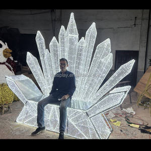 บัลลังก์แช่แข็งไฟตกแต่งคริสต์มาสกลางแจ้งขนาดใหญ่มีหนามแหลม - Product Image 2