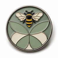 Marqueurs de balle de golf en émail doux naturel, vente en gros, motifs champignon, abeille, renard, animaux, fleurs, pièce de monnaie argentée, cadeau pour golfeur, marqueurs de balle de golf personnalisés
