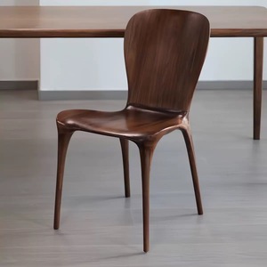 Silla de Comedor de Madera Maciza, Nogal Negro <span class=keywords><strong>Eureka</strong></span> Norteamericano, Diseño Moderno con Ensamblaje de Mortise y Tenon, Respaldo de Estilo Nórdico, Minimalista - Product Image 1