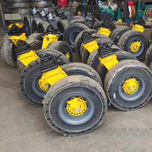 VIMA 22 Polegada Aço De Borracha Extra <span class=keywords><strong>Heavy</strong></span> Duty Duplo Rodízio Rodas 9000kg Capacidade Giratória Castor Brake Shipping Container Caster - Product Image 4