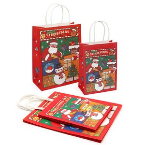 <strong>Christmas</strong> Kraft Paper <strong>Gift</strong> <strong>Bags</strong> with Holiday Goody <strong>Bags</strong> <strong>and</strong> <strong>Craft</strong> Items Durable <strong>Craft</strong> Paper Material - Product Image 1