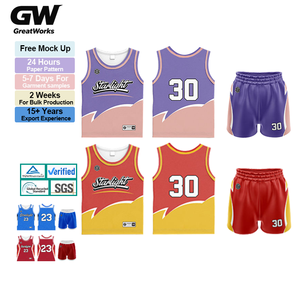 <span class=keywords><strong>Maillot</strong></span> <span class=keywords><strong>de</strong></span> <span class=keywords><strong>basket</strong></span>-ball personnalisé pour enfants, à manches courtes, imprimé, respirant, confortable, livraison rapide, OEM - Product Image 1
