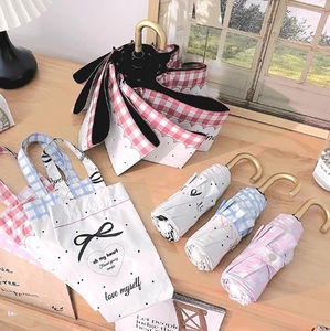 Paraguas de gancho curvo <span class=keywords><strong>Snail</strong></span> Record, sombrilla de doble propósito, sombrilla de cinco pliegues con lazo para niña - Product Image 1