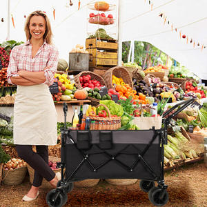 Compact 150 Lbs Folding Camp Outdoor Utility Wagon <b>Cart</b> Customizable OEM Beach Wagon - Product Image 3