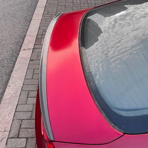 Audi Rear Spoiler Piano <b>Black</b> Carbon Fiber Texture ABS Ducktail <b>Trunk</b> Lip 2007-2016 A5 8T Sportback S5 - Product Image 3