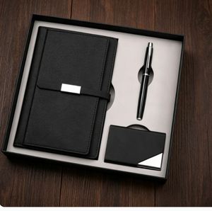 Promo Wholesale Luxury Business A5 Journal Water Bottle Set Customizable PU Leather A5 Notebook Gift Set With Pen, Thermal Mug - Product Image 1
