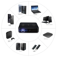 Mini projecteur DLP LED sans fil portable D13 HD 720P sans écran pour cinéma maison avec 2 Go de RAM et Wi-Fi 2,4 G/5 G