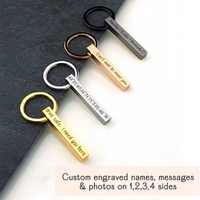 Grosir Gantungan Kunci Carabiner Baja Anti Karat 3D Vertikal Berukir Laser, Personalisasi, Tahan Air, Ringan, Hadiah Vintage