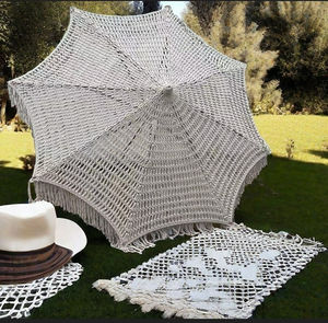 Sombrilla <span class=keywords><strong>LA</strong></span> CONCHA de 9 pies, Parasol de Macramé, Tejido a Crochet, con Borlas, Parasol de Patio con Borlas, Toldo Tejido - Product Image 3