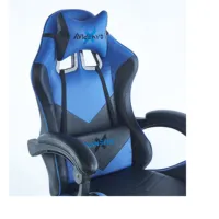 Chaise d'ordinateur à dossier haut lumière LED Chaise de jeu de course en cuir pivotante pour PC