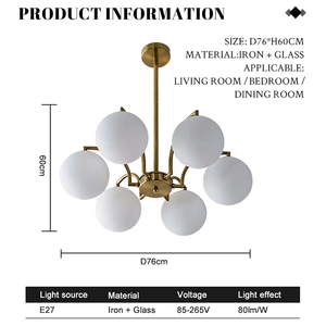 <span class=keywords><strong>Lampe</strong></span> suspendue LED de luxe pour salon, style moderne minimaliste, hauteur réglable, abat-jour en verre fini - Product Image 2