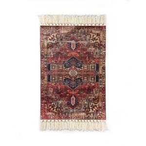 <strong>Vintage</strong> Persian Style <strong>Red</strong> Area Rug with Tassels Tribal Medallion Floor <strong>Carpet</strong> - Product Image 5