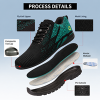 Chaussures de sécurité unisexe AOXIANG en maille respirante à coupe basse avec embout en acier, semelle extérieure en PU, antistatiques, pour soudeurs, idéales pour l'été en usine