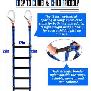 บันไดเรือ5ขั้นแบบพรีเมี่ยมพร้อมตะขอหนัก2อันบันไดเรือประมงแบบพกพาถอดออกได้อุปกรณ์ว่ายน้ำ - Product Image 3