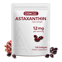 Cápsulas de Astaxantina de 12 mg OEM AIZHILIN, Suplementos Antioxidantes, Apoya la Salud de los Ojos, las Articulaciones, la Circulación Interna y la Piel, Grado Alimenticio