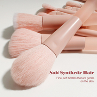 Nouvelle conception 2026 – Lot de 10 pinceaux de maquillage professionnels synthétiques roses, durables, format voyage, pour femmes, avec logo personnalisé, haute qualité