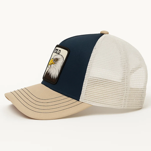 قبعة شبكية مخصصة بخمسة ألواح مع شعار مطرز، قبعة رياضية قطنية للحيوانات، أسلوب صيفي عصري للاستخدام الخارجي - Product Image 2