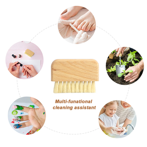 Brosse de nettoyage des ongles en bois de hêtre massif à poils de sanglier, nettoyeur de brosse à ongles pour le dépoussiérage des ongles et le nettoyage des mains - Product Image 5