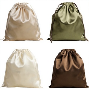 Sac de luxe léger en satin beige avec cordon de serrage pour parfums, vêtements, chaussures, sac anti-poussière, pochette à bijoux, emballage, pochette légère - Product Image 1
