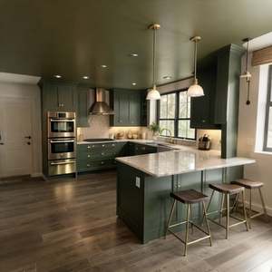 Gabinetes de Cocina Completos BALOM Personalizados, Modernos, de Lujo, Verde Oliva Intenso, Minimalistas, Retro, al Mejor Precio - Product Image 6