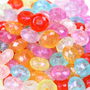 Ventes chaudes Perles en plastique acrylique de grande taille à trous larges de 14 mm, couleurs unies, plaquées or 14 carats, cristal pour la fabrication de bracelets de stylo DIY - Product Image 5