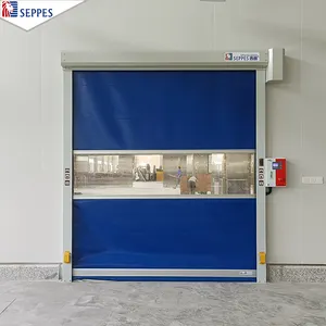 Porta de persiana de PVC industrial automática personalizada de alta velocidade, porta de enrolar rápida, interior e exterior moderno