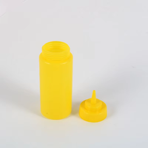 6/Pack 16oz <b>Plastic</b> Squeeze <b>Sauce</b> <b>Bottle</b> Wide Mouth Squeezer Yellow - Product Image 4