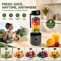 Groothandel 3-snelheden 6-blads glazen draagbare blender oplaadbare mini fruitpers smoothie maker voor auto kantoor kamperen