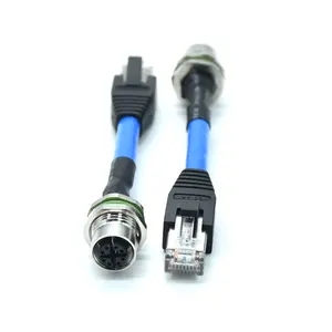 Fabricantes impermeable transmisión estable CAT 6A blindaje M12 8pin hembra Industrial M12 X código M12 Cable