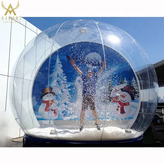 Inflatable Giáng Sinh Tuyết Globe Con Người Kích Thước Inflatable Dome Tuyết