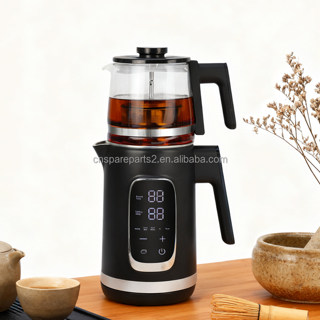 Home Kitchen Russia Tea Maker Double Wall Kettle 1500W Powerful Stainless Steel Inside Digital Kettle for Tea Making and Warming