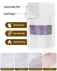 White Custom Printed Plastic <b>Bags</b> for Dry Fruit Food Packaging Stand up Zipper Pouch With Window - Product Image 3