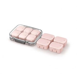 Mini Caja Organizadora de Medicamentos con 6 Compartimentos |   Organizador de Pastillas Bonito para el Hogar y Viajes, Pastillero Diario Plegable con Tapa Impresa de Plástico - Product Image 1