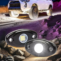 Pour 4x4, Phare LED Bleu Néon 9W 2 Pouces 12V, Projecteur Unique pour Véhicules Tout-Terrain, VTT, UTV, Camions
