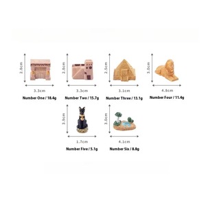 Venta al por mayor Antiguo Egipto Desierto Ciudad Castillo Pirámide Estatua de piedra Oasis Perro Modelo Resina Ornamento Artesanía - Product Image 6