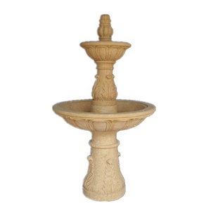 Gran oferta de fábrica, Fuente de Piedra de mármol, fuente de agua de mármol amarillo, suministro directo de grandes fuentes de mármol, <span class=keywords><strong>cascada</strong></span> al aire libre - Product Image 5