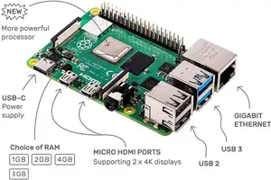 GUIXING Neues Original Raspberry Pi 4 Modell 4B 8 GB Paket Modell B Modell Raspberry 8 GB RAM