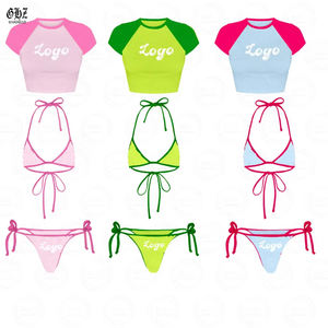 Produttori di abbigliamento Y2k abbigliamento Mini <span class=keywords><strong>Bikini</strong></span> Set T Shirt costumi da bagno <span class=keywords><strong>2</strong></span> pezzi Set donna estate - Product Image 1