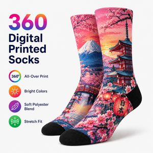 <span class=keywords><strong>Calcetines</strong></span> Personalizados con Impresión Digital 360°, Diseño del Canal de Venecia, Sublimación Completa, <span class=keywords><strong>Calcetines</strong></span> de Poliéster OEM, Recuerdo de Viaje, Venta al Por Mayor - Product Image 3