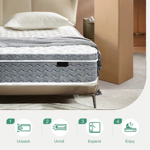 King Queen Roll Hotel Latex <span class=keywords><strong>Mlily</strong></span> Pillow Top en una caja Espuma Cama individual de alta calidad Colchón de resorte de memoria de tamaño completo - Product Image 5