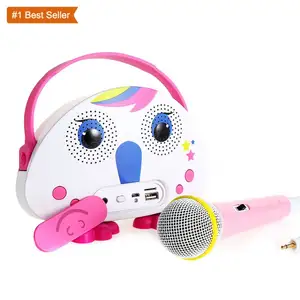 Jumon 아동용 노래기 LED 빛나는 블루투스 노래방 스피커