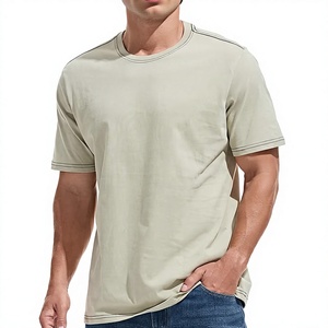 T-shirt col rond épais pour homme – Coton 100 % premium, logo frontal, écologique et respirant, pré-rétréci - Product Image 1