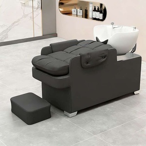 Fauteuil de lavage professionnel en cuir avec bac en céramique pour salon de coiffure et barbier – Qualité supérieure - Product Image 6