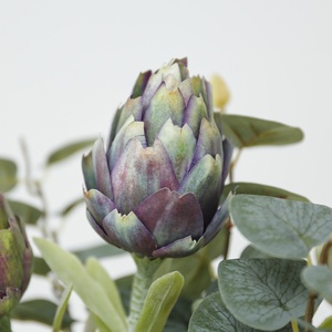 Venta al por mayor de fábrica: Flores artificiales realistas de alcachofa con aspecto natural seco, tallos de cardoon, centro de mesa decorativo estilo nórdico bohemio para el hogar. - Product Image 3