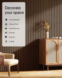 Panel acústico de chapa de madera laminada para mascotas, listones absorbentes de sonido insonorizados para pared y techo para sala de auditorio - Product Image 4