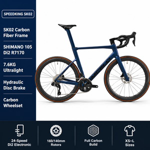 Vélo de route en fibre de carbone Aero prêt à être expédié, en stock, avec 24 vitesses, changement de vitesse électronique, frein à disque hydraulique, jeu de roues en carbone - Product Image 1